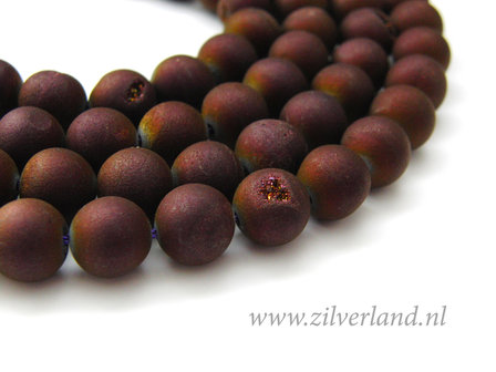 10mm Druzy Agaat Edelstenen Kralen- Titanium Gecoat