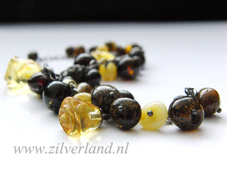 Zilveren Armband met Barnsteen &quot;Roosjes&quot;