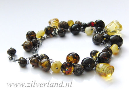 Zilveren Armband met Barnsteen &quot;Roosjes&quot;