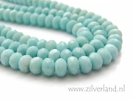 8x6mm Amazoniet Edelstenen Kralen- Facet Rondellen