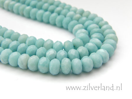 8x6mm Amazoniet Edelstenen Kralen- Facet Rondellen