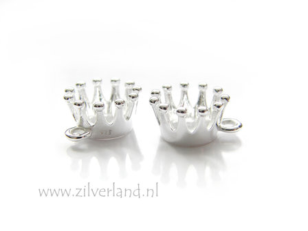 1 Stuk Sterling Zilveren Hanger- Kroon