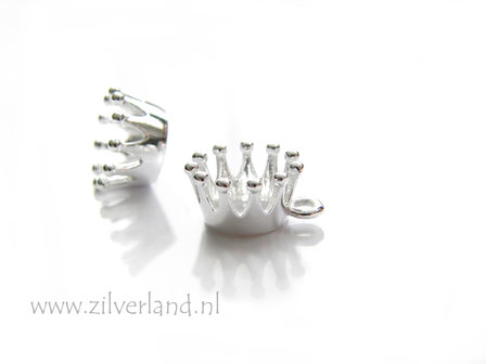 1 Stuk Sterling Zilveren Hanger- Kroon
