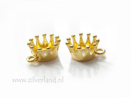 - 1 Stuk Sterling Zilveren Hanger- Kroon Verguld