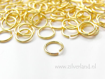 10 Stuks 1,0x7,0mm Sterling Zilveren Montageringen- Verguld