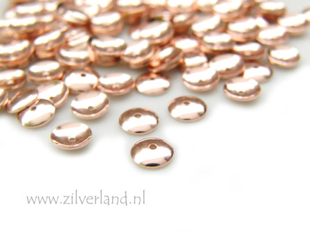 10 Stuks 6mm Sterling Zilveren Kralenkapjes- Rose Verguld