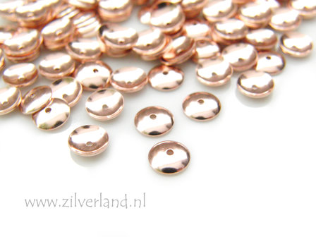 10 Stuks 6mm Sterling Zilveren Kralenkapjes- Rose Verguld