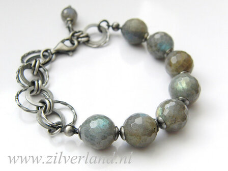 Zilveren Edelstenen Armband met Labradoriet