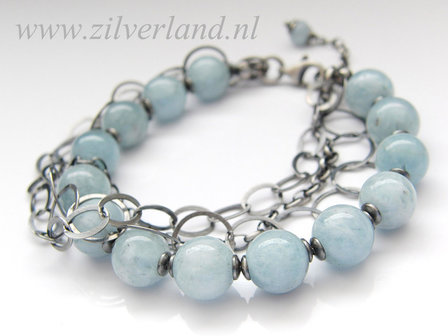 Zilveren Armband met Aquamarijn