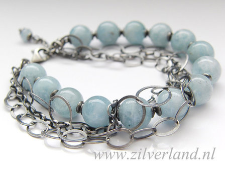 Zilveren Armband met Aquamarijn
