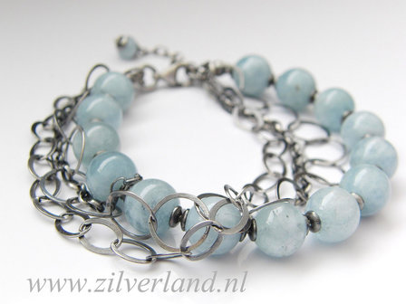 Zilveren Armband met Aquamarijn