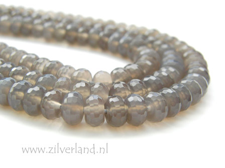 8x5mm Grijze Agaat Edelstenen Kralen- Facet