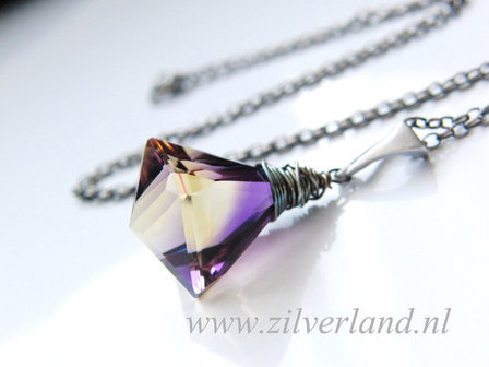 -Sterling Zilveren Ketting met Ametrien