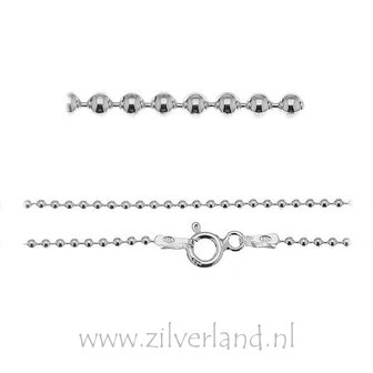 1,0mm Sterling Zilveren Balletjes Collier- 45cm