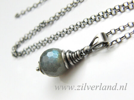 Zilveren Ketting met Labradoriet