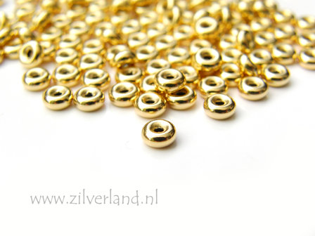 10 Stuks 4,5mm Sterling Zilveren Kralen- Verguld