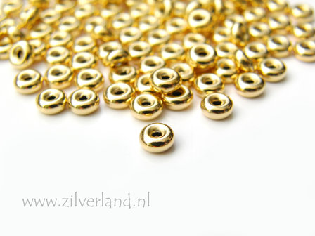 10 Stuks 4,5mm Sterling Zilveren Kralen- Verguld