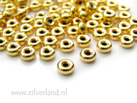 10 Stuks 5,5mm Sterling Zilveren Kralen- Verguld