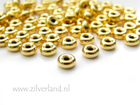 10 Stuks 5,5mm Sterling Zilveren Kralen- Verguld