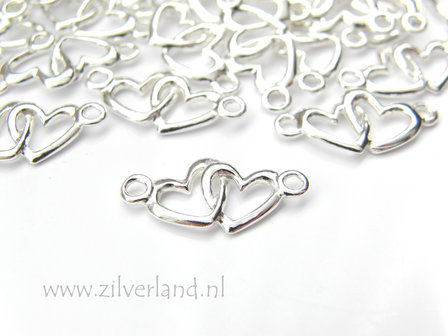 Sterling Zilveren Hanger/Connector- Twee Harten