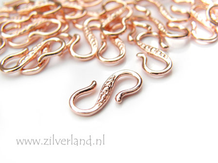 15mm Sterling Zilveren Haakslot- Rose Verguld