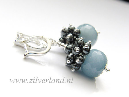 Handgemaakte Oorbellen met Jade en Hematiet