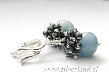 Handgemaakte Oorbellen met Jade en Hematiet