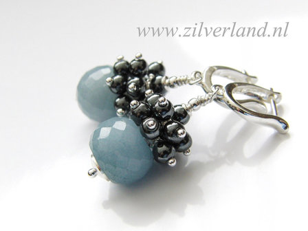 Handgemaakte Oorbellen met Jade en Hematiet