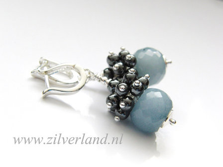 Handgemaakte Oorbellen met Jade en Hematiet