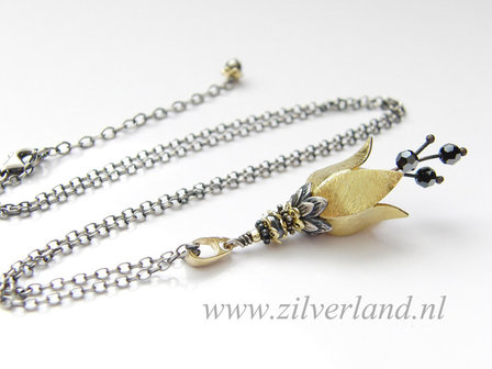 Sterling Zilveren Ketting &quot;Bloemenkelkje&quot;