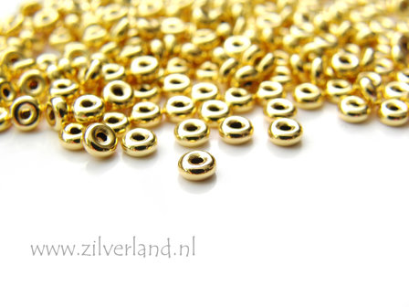 10 Stuks 3,50mm Sterling Zilveren Kralen- Verguld