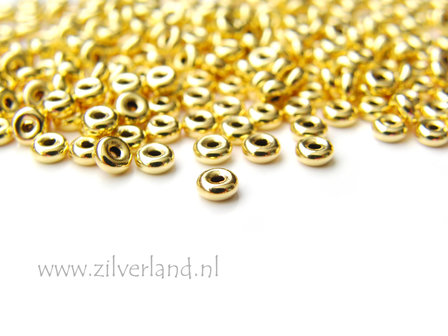 10 Stuks 3,50mm Sterling Zilveren Kralen- Verguld