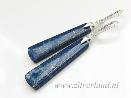 Sterling Zilveren Oorbellen met Lapis Lazuli