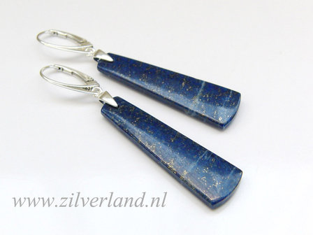 Sterling Zilveren Oorbellen met Lapis Lazuli