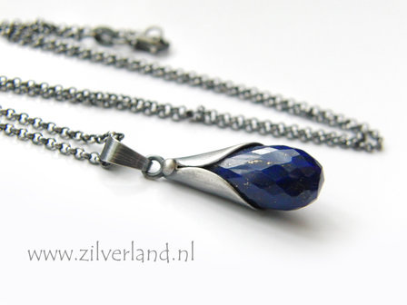Handgemaakte Zilveren Ketting met Lapis Lazuli