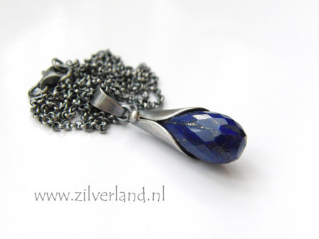 Handgemaakte Zilveren Ketting met Lapis Lazuli