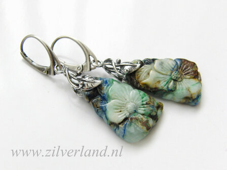 Edelstenen Oorbellen met Chrysocolla