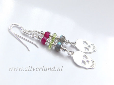 Zilveren Oorbellen met Edelstenen