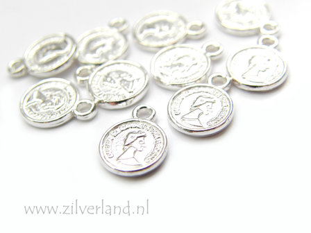 1 Stuk Sterling Zilveren Hangertje Munt Klein
