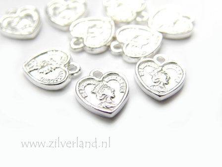 1 Stuk Sterling Zilveren Hangertje Hartje Klein