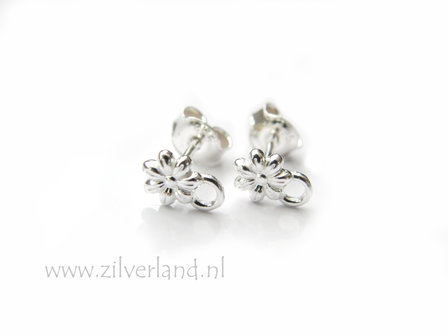Sterling Zilveren Oorstekers- Bloemetjes