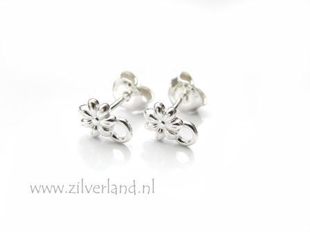 Sterling Zilveren Oorstekers- Bloemetjes