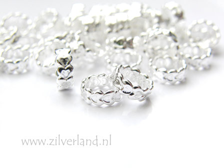 1 Stuk Sterling Zilveren Spacer- Hartjes