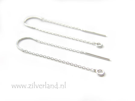 Sterling Zilveren Oorstekers met Kettinkjes