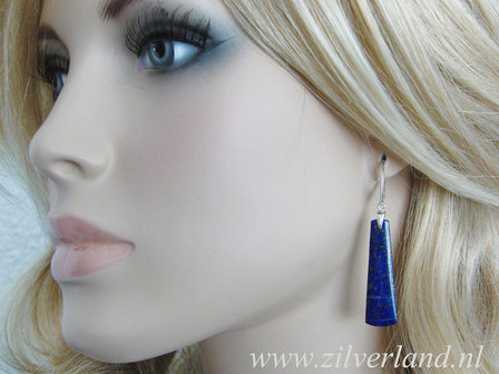 Sterling Zilveren Oorbellen met Lapis Lazuli