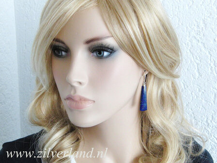 Sterling Zilveren Oorbellen met Lapis Lazuli