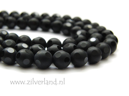 8mm Onyx Edelsteen Kralen Mat/Glad- Facet