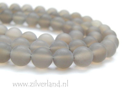 8mm Grijze Agaat Edelstenen Kralen- Mat