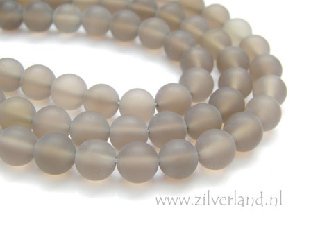 8mm Grijze Agaat Edelstenen Kralen- Mat
