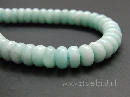 1 Stuk 12x6mm Peruaanse Amazoniet Edelsteen Kralen- Rondellen